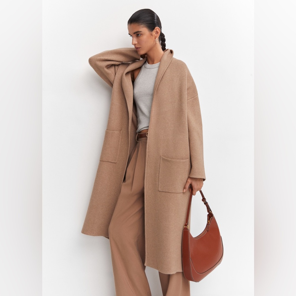 Mango Oversized knitted coat with pockets size xs